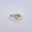 Heart Ring Churumbela 1.8gr / Size 7 1/2 / White Zircons Yellow Gold 18K $