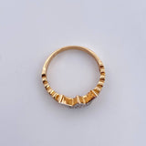 Heart Crown Ring 2.65gr / Size 6 3/4 / White Zircons Two-tone 18K Yellow and White Gold $