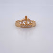 Crown Ring 15's 2.2gr / T6 1/4 / White Zircons 18K Yellow Gold $