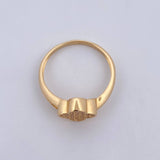 Ring Clover 2.3gr / Size 6 1/4 / White Zircons 18K Yellow Gold $