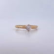 Ring Solitaire 2.15gr / Size 7 / White Zircons 18K Yellow Gold $