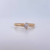Ring Solitaire 2.15gr / Size 7 / White Zircons 18K Yellow Gold $