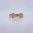 Ring Solitaire Heart Infinity 2.35gr / Size 6 1/2 / White Zircons Two Yellow White 18K Gold $