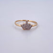 Crown Ring 1.45gr / Size 7 1/2 / White Zircons Two-tone 18K Yellow and White Gold $
