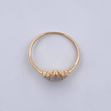 Crown Ring 1.45gr / Size 7 1/2 / White Zircons Two-tone 18K Yellow and White Gold $
