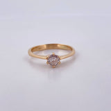 Ring Solitaire 2.4gr / Size 6 3/4 / White Zircon Yellow Gold 18K $
