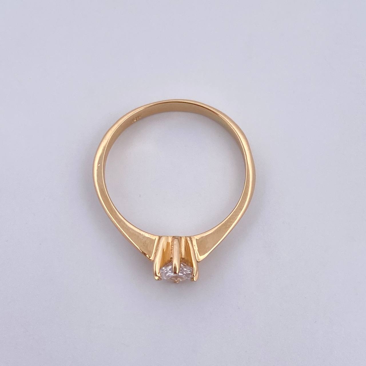 Ring Solitaire 2.4gr / Size 6 3/4 / White Zircon Yellow Gold 18K $