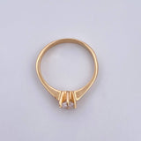 Ring Solitaire 2.4gr / Size 6 3/4 / White Zircon Yellow Gold 18K $