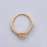 Ring Solitaire Churumbela 1.95gr / Size 7 3/4 / Blue White Zircons 18K Yellow Gold $