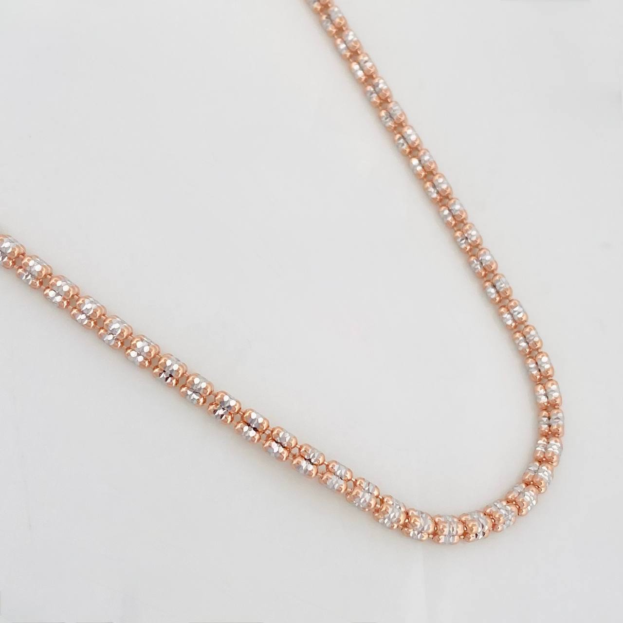 Ice Chain 9.7g / 20 in / 2.4mm Two-Tone White and Rose Gold 18K