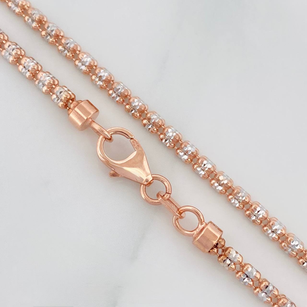 Ice Chain 9.7g / 20 in / 2.4mm Two-Tone White and Rose Gold 18K