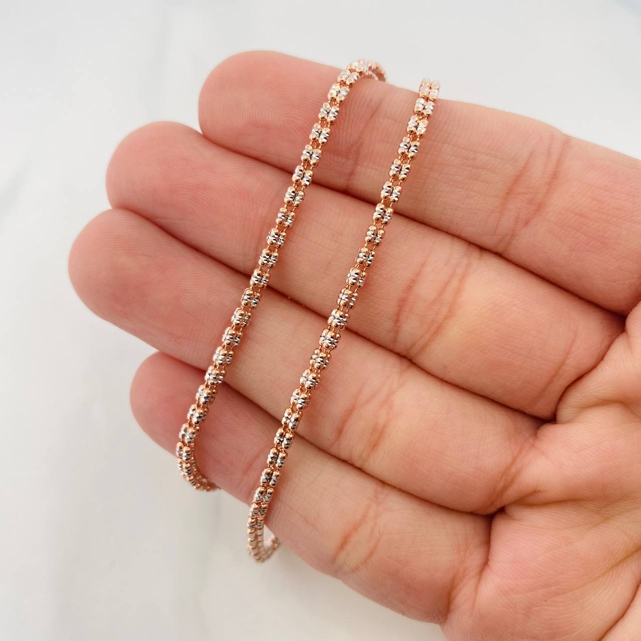 Ice Chain 9.7g / 20 in / 2.4mm Two-Tone White and Rose Gold 18K
