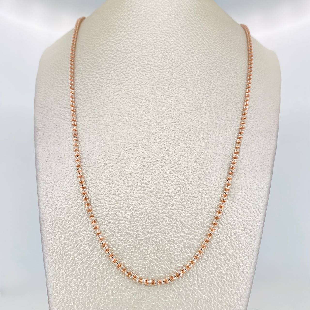 Ice Chain 9.7g / 20 in / 2.4mm Two-Tone White and Rose Gold 18K