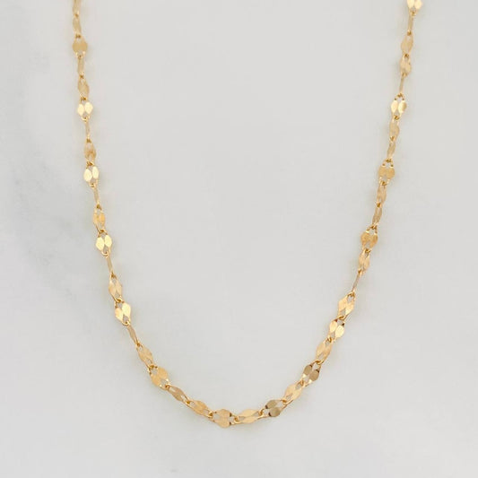 Mirror Flower Chain 0.75g / 16 in / 1.6mm 18K Yellow Gold