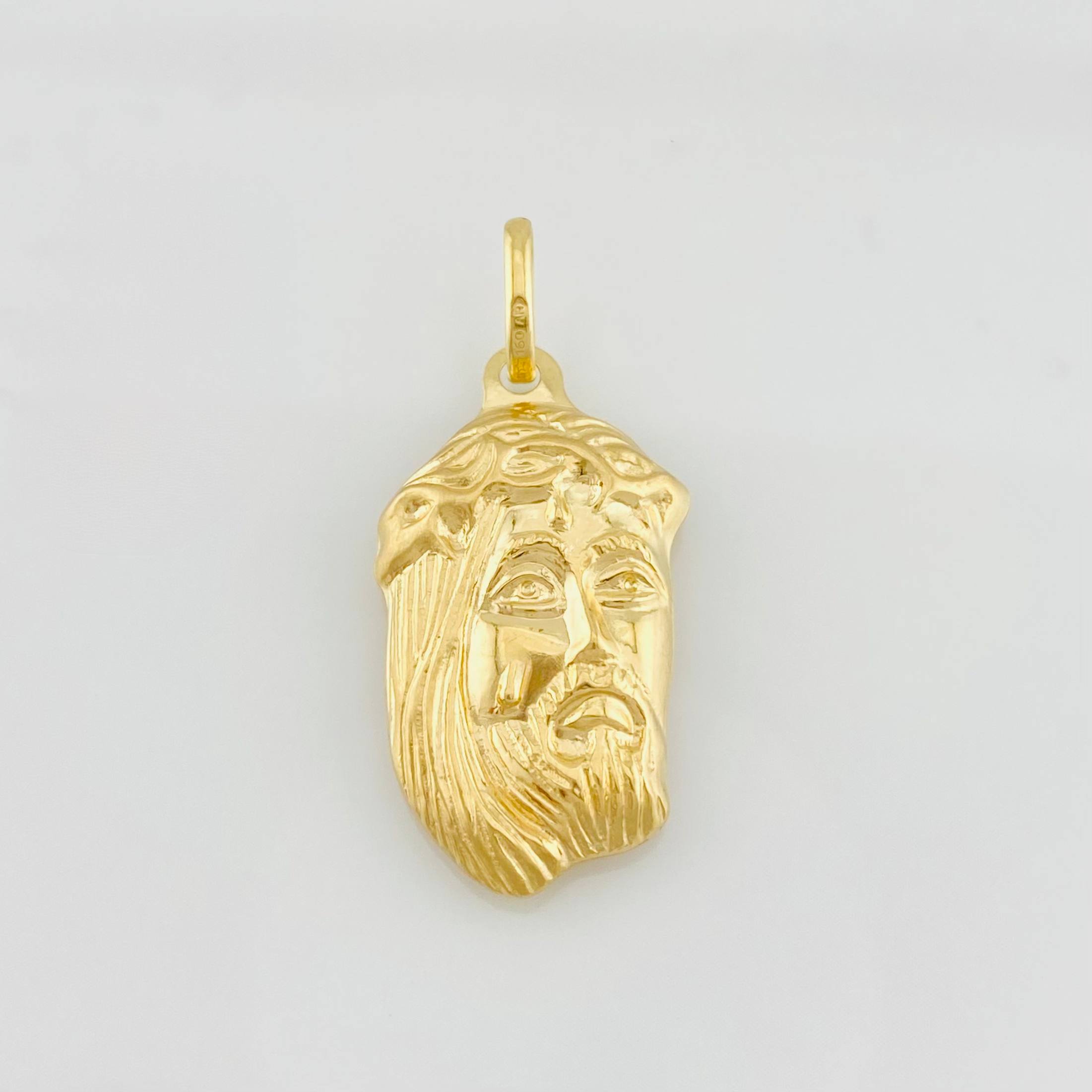 Dije Rostro Cristo 1.65g / 1 1/4 in Oro Amarillo 18K