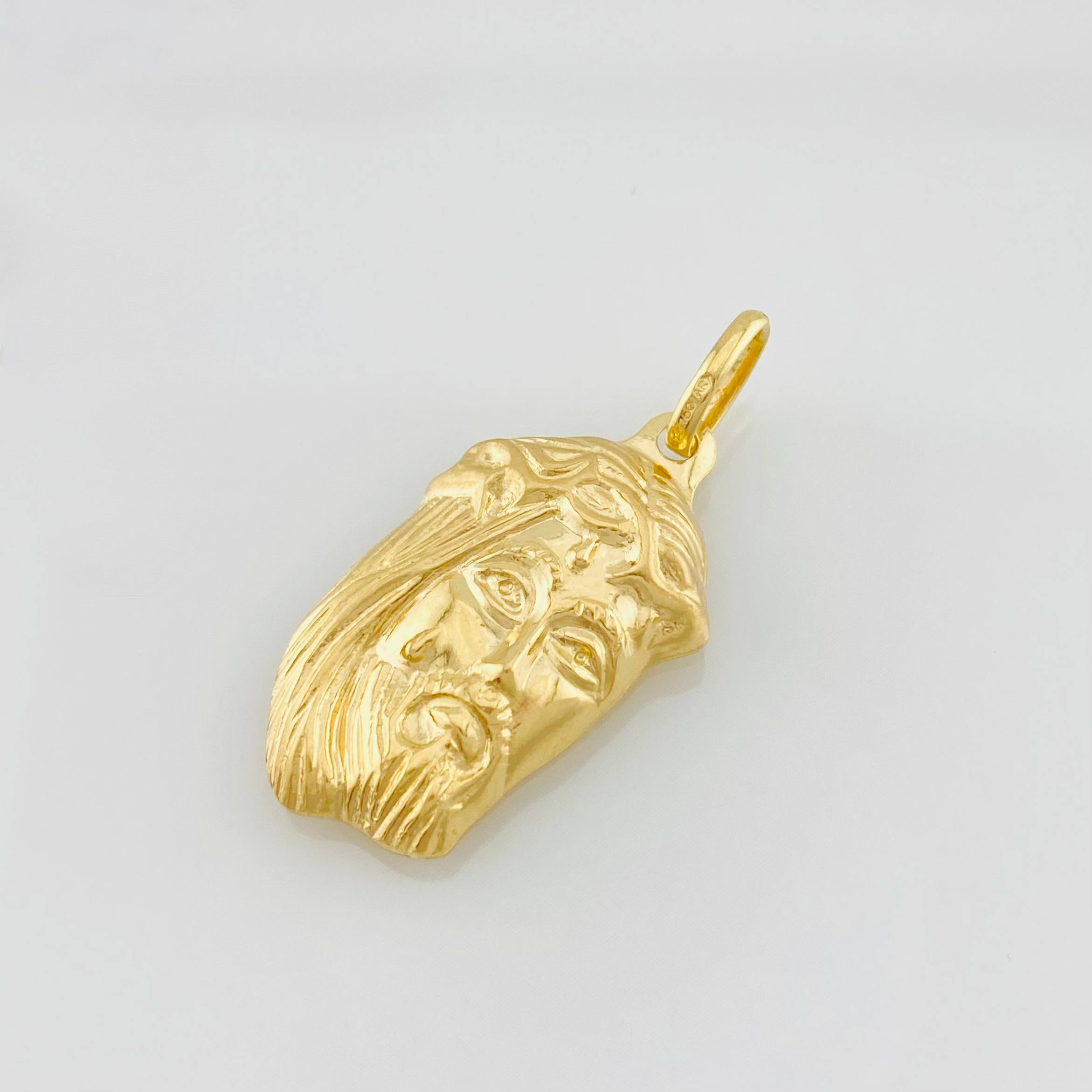 Dije Rostro Cristo 1.65g / 1 1/4 in Oro Amarillo 18K