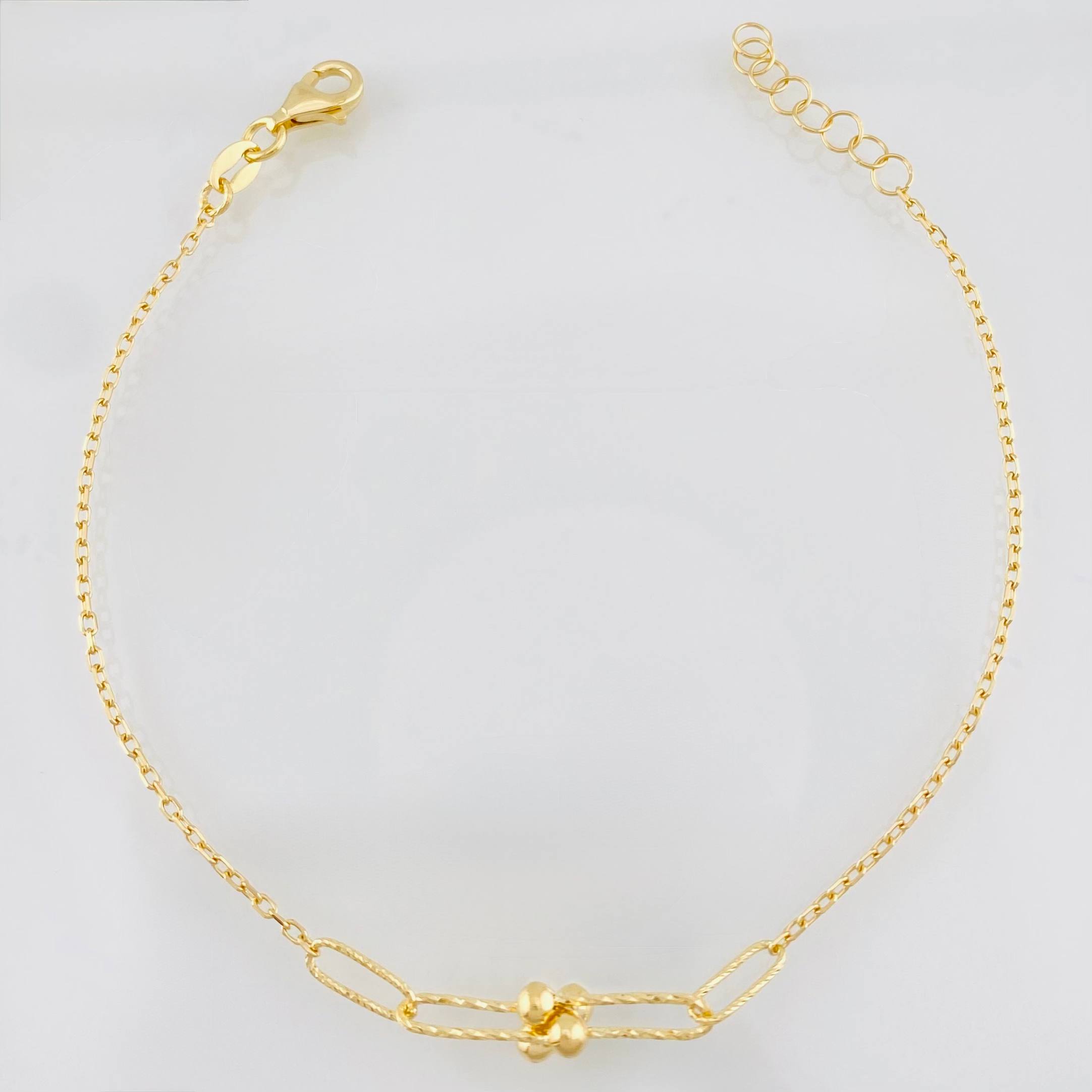 Bracelet Classic Link Átamo 2.3g / 7 1/2 in - 8 1/4 in / 1.2mm Yellow Gold 18K