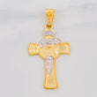 Pendant Cross Face of Christ 4.7g / 1 1/2 in Two-Tone Yellow White 18K Gold