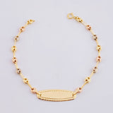 Pulso Bebé GC Placa Ovalada Bordeada 1.7g / 15cm / 3.3mm Tres Oros 18K