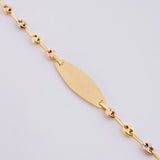 Pulso Bebé GC Placa Ovalada 1.65g / 15cm / 3.3mm Tres Oros 18K