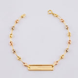 Pulso Bebé GC Placa Rectangular 1.65g / 15cm / 3.3mm Tres Oros 18K