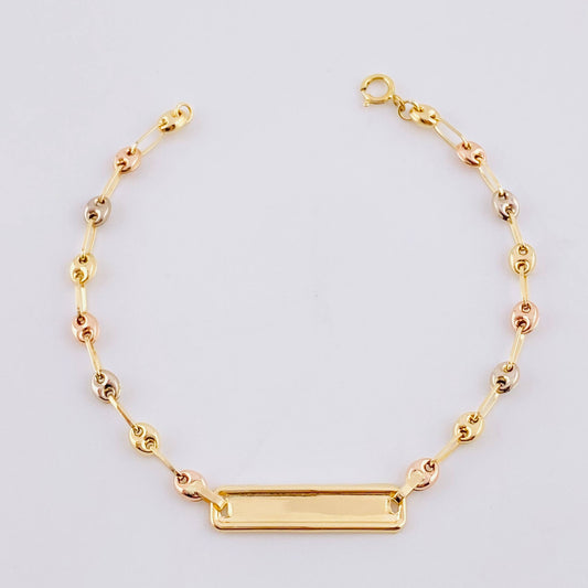 Pulso Bebé GC Placa Rectangular 1.6g / 5 3/4 in / 3.3mm Tres Oros 18K