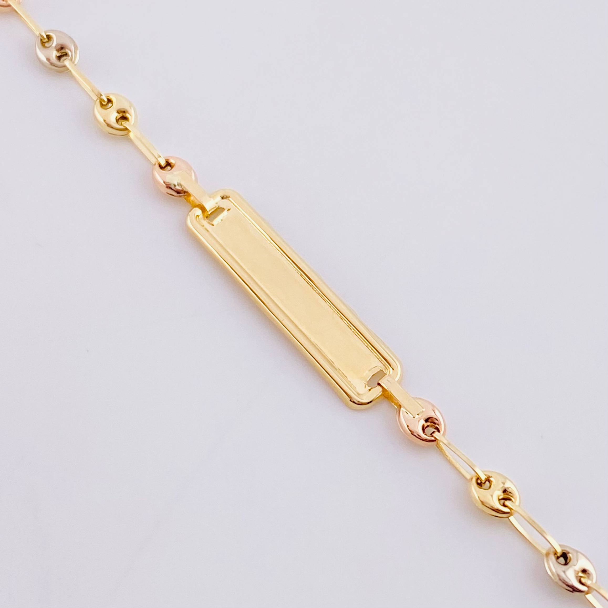 Pulso Bebé GC Placa Rectangular 1.65g / 15cm / 3.3mm Tres Oros 18K
