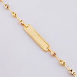 Pulso Bebé GC Placa Rectangular 1.65g / 15cm / 3.3mm Tres Oros 18K