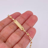 Pulso Bebé GC Placa Rectangular 1.65g / 15cm / 3.3mm Tres Oros 18K