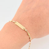 Pulso Bebé GC Placa Rectangular 1.65g / 15cm / 3.3mm Tres Oros 18K