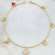 Anklet Classic Link Pendants 3.35gr / 9.8in / 18K Gold
