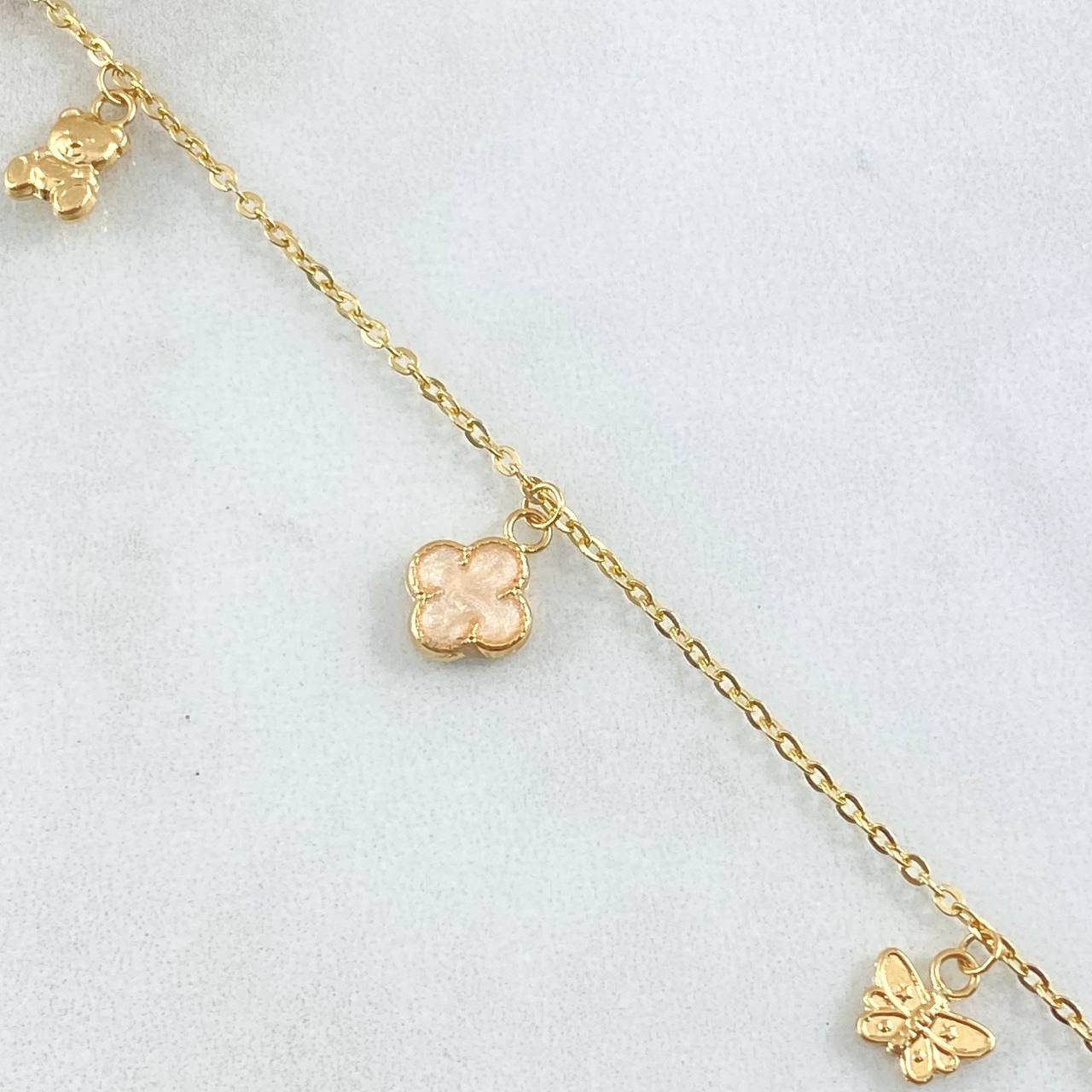 Anklet Classic Link Pendants 3.35gr / 9.8in / 18K Gold