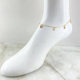 Anklet Classic Link Pendants 3.35gr / 9.8in / 18K Gold