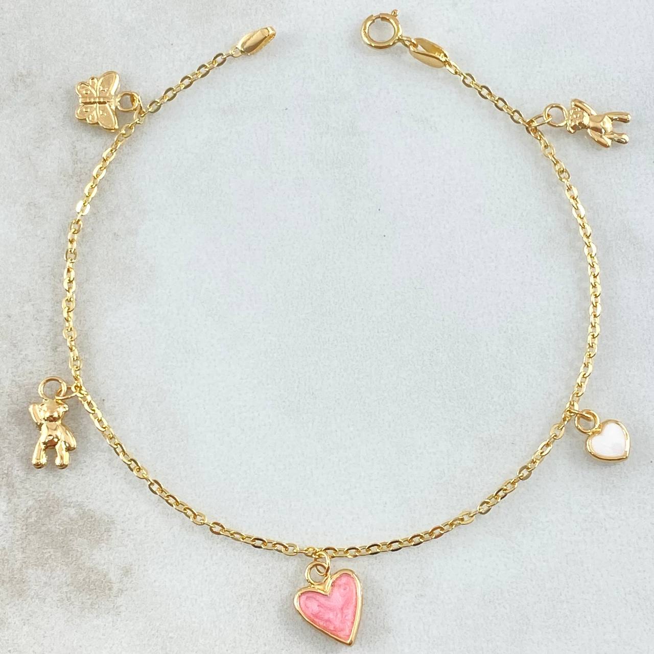Bracelet Classic Link Pendants 2.2gr / 7.1in / 18K Gold