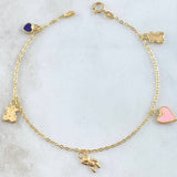 Bracelet Classic Link Pendants 2.3gr / 7.1in / 18K Gold