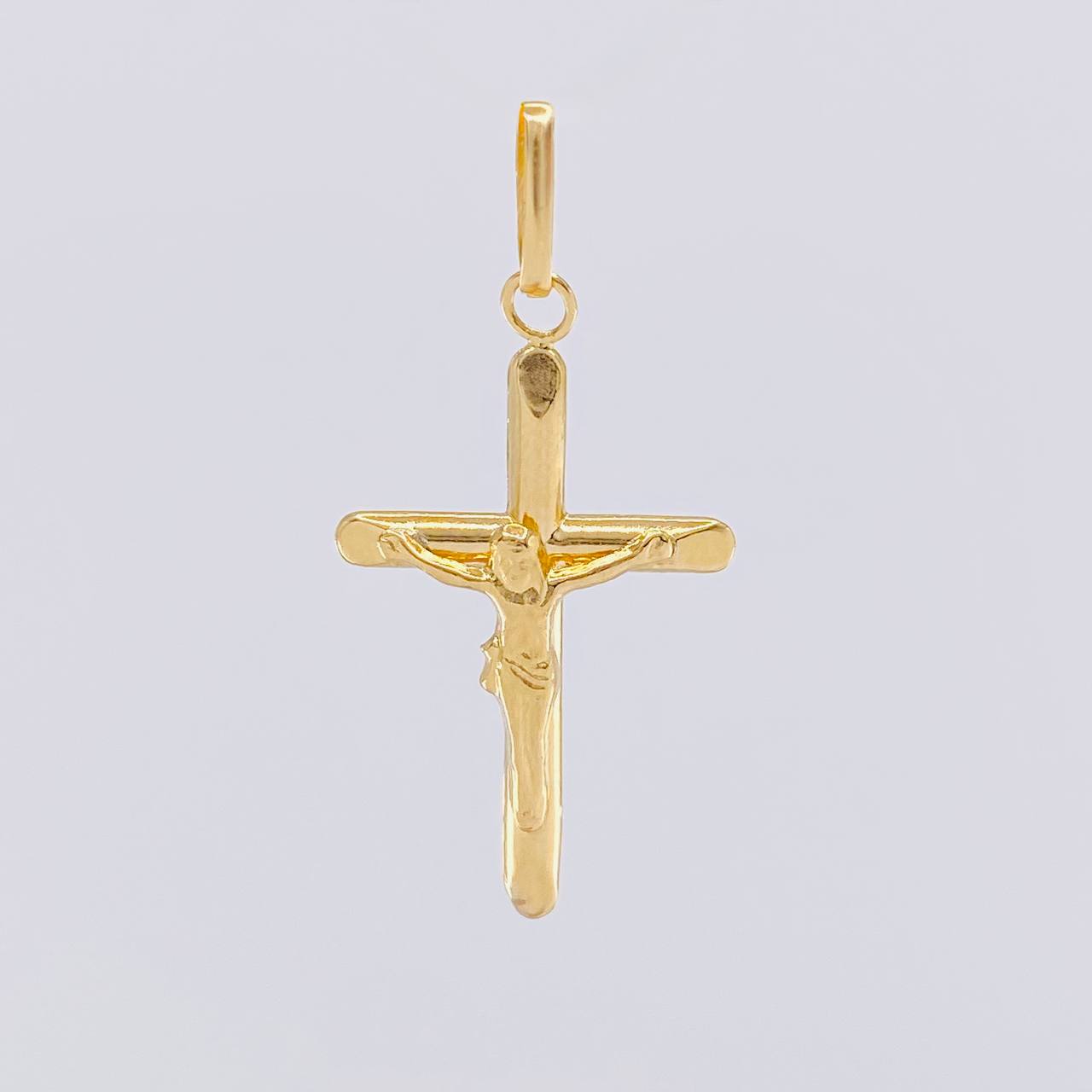 Dije Cruz Cristo Puntas Planas 0.9g / 3.4cm Oro Amarillo 18K
