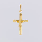 Dije Cruz Cristo Puntas Planas 0.9g / 3.4cm Oro Amarillo 18K