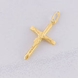 Dije Cruz Cristo Puntas Planas 0.9g / 3.4cm Oro Amarillo 18K