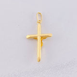 Dije Cruz Cristo Puntas Planas 0.9g / 3.4cm Oro Amarillo 18K