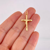 Dije Cruz Cristo Puntas Planas 0.9g / 3.4cm Oro Amarillo 18K