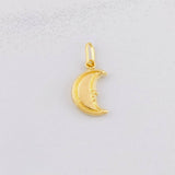 Pendant Plain Crescent Moon 0.55g / 3/4 in 18K Yellow Gold