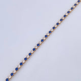 Bracelet Tennis 4.15gr / 19.1cm / 2.1mm Blue White Zircons Yellow Gold +3 18K &