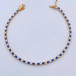 Bracelet Tennis 4.15gr / 19.1cm / 2.1mm Blue White Zircons Yellow Gold +3 18K &
