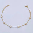 Clover Bracelet Classic Link 2.35gr / 7.6in / 1mm White Agate 18K Gold +4&