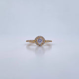 Halo Ring Churumbela Circle 2.2gr / T5 1/4 / White Zircons 18K Yellow Gold &