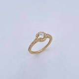 Halo Ring Churumbela Circle 2.2gr / T5 1/4 / White Zircons 18K Yellow Gold &