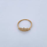 Crown Ring 1.2gr / T6 / White Zircons 18K Yellow Gold &