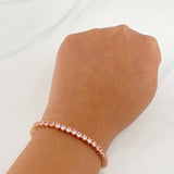 Tennis Bracelet 11.15g / 6 1/4 in / 3.4mm Two-Tone White Rose 18K Gold