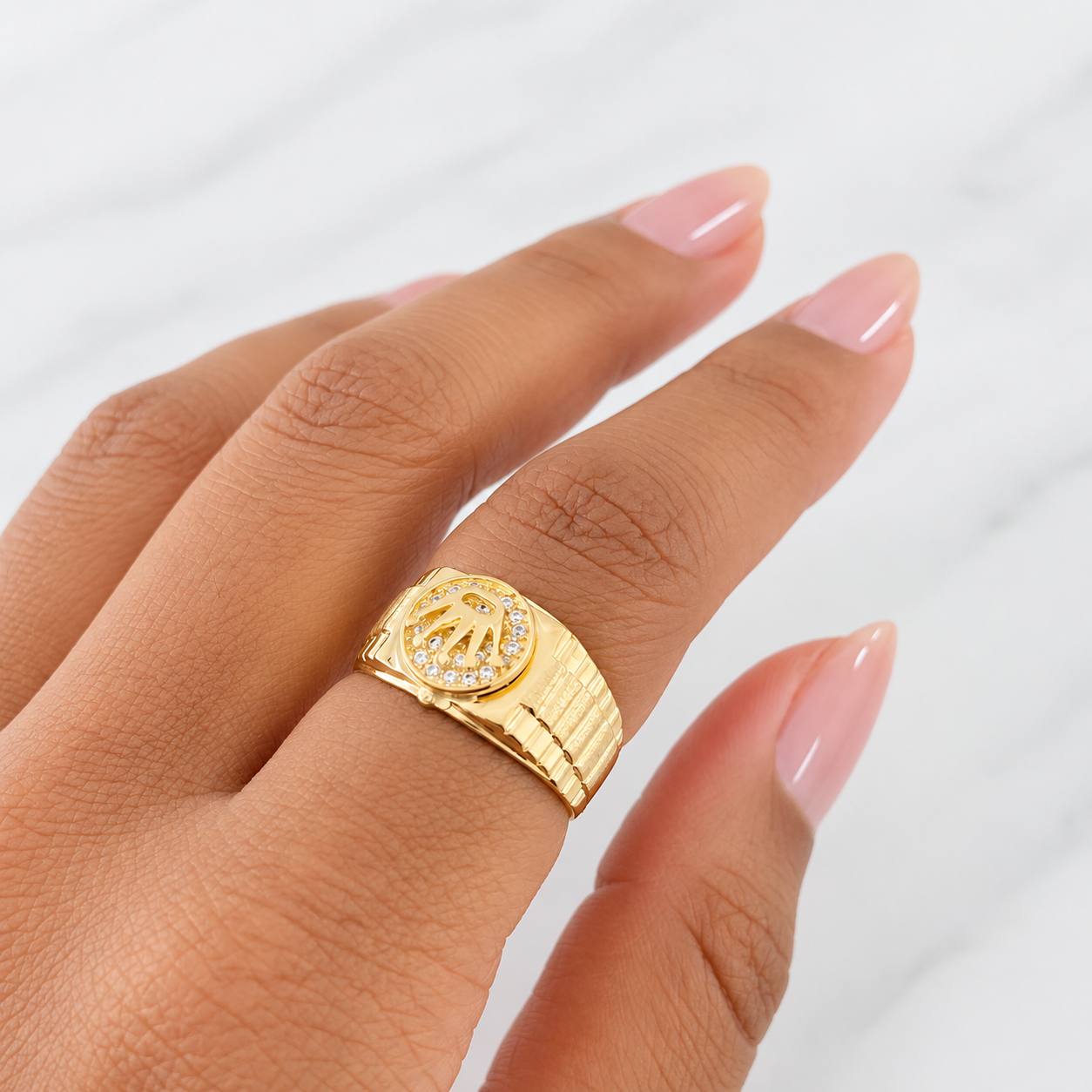 Anillo Correa Corona 3.75g / T6 3/4 Oro Amarillo 18K
