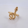 Snake Ring 5.15gr / Size 6 1/2 / Black Zircons 18K Yellow Gold $